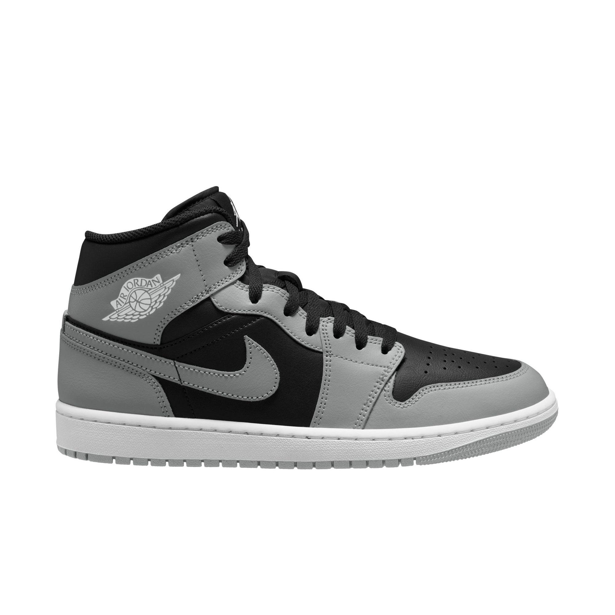 Jordan 1 Mid "Lt Smoke Grey/Black/White" Men's Shoe - BLACK/GREY/WHITE